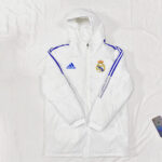 Real Madrid White Blue Three-Sided Cotton Jacket
