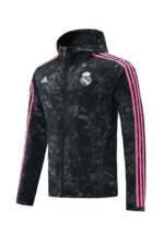 2021 Printed Real Madrid Black Windbreaker