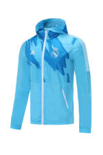2021 Printed Real Madrid Light Blue Windbreaker