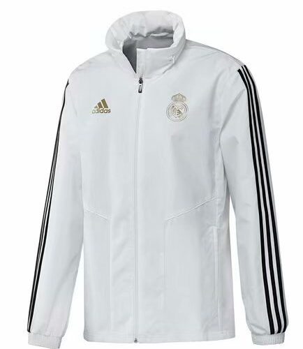Real Madrid white three-color windbreaker