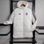 Real Madrid white cotton coat with black trim